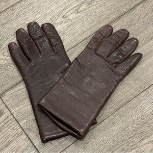 Vintage Brown Leather Women's Gloves
